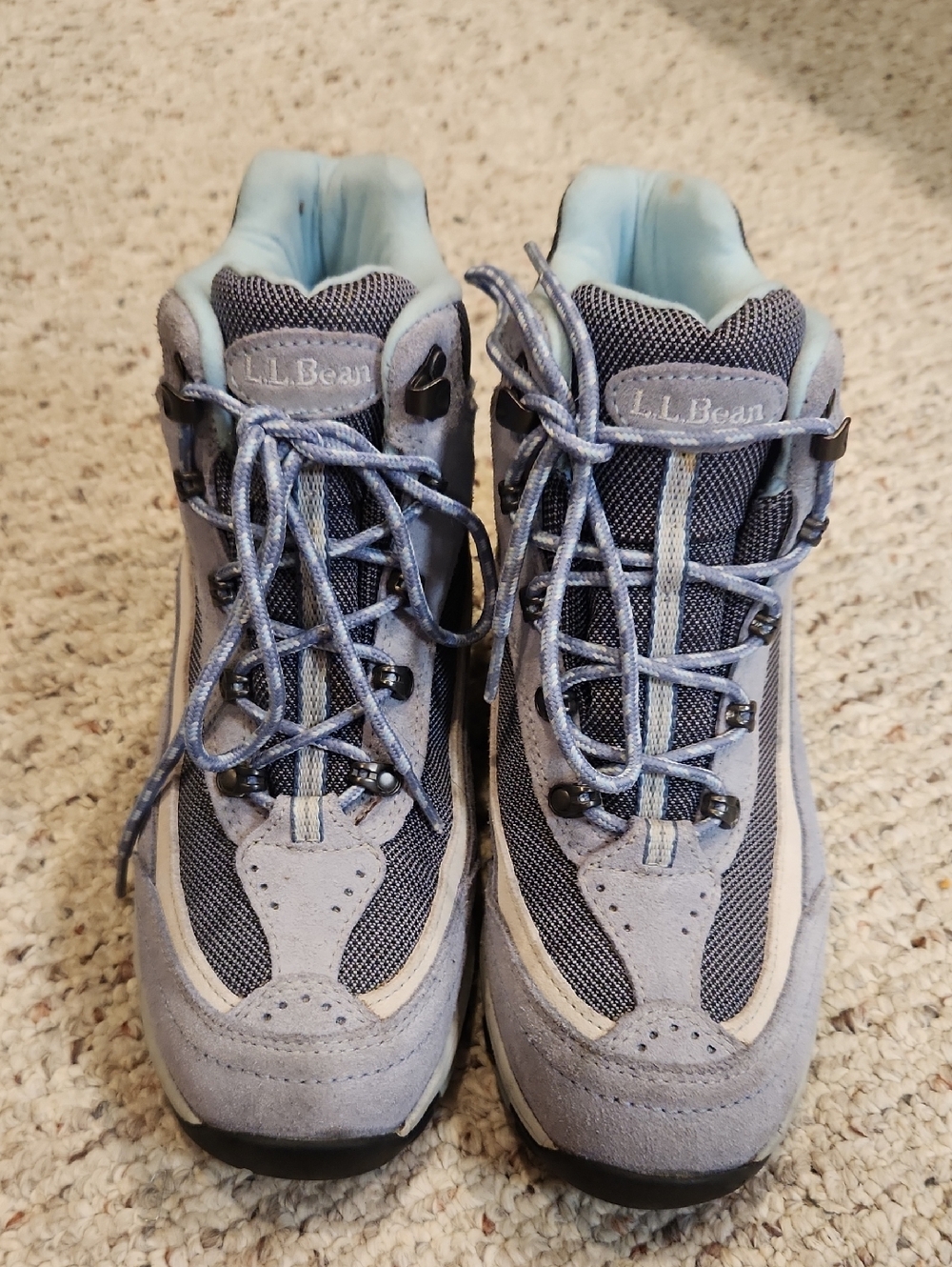 L.L. Bean Women's Light Blue and Gray Hiking Boots Sz. 7M